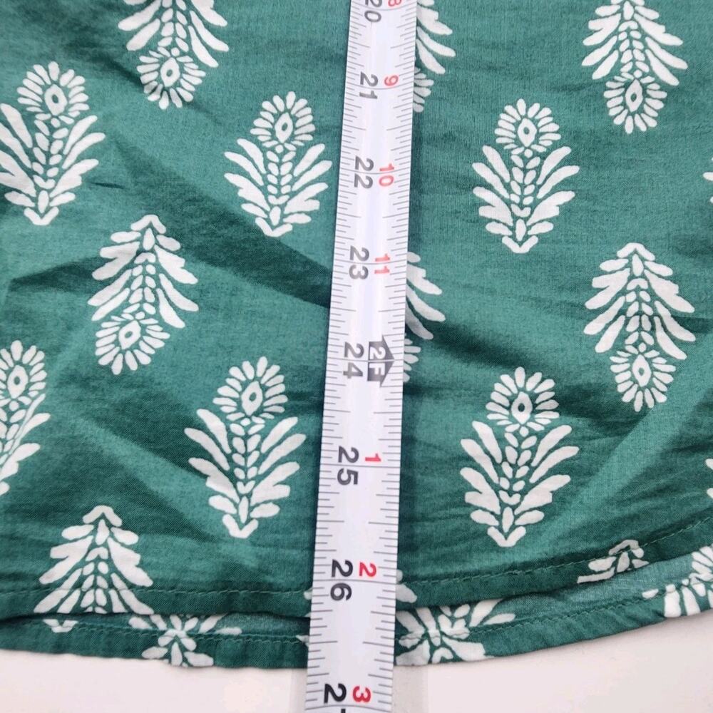 J Crew Ruffle Collar Blouse Top Green 3 Button 100% Cotton Womens Plus Size 3XL - Picture 10 of 10